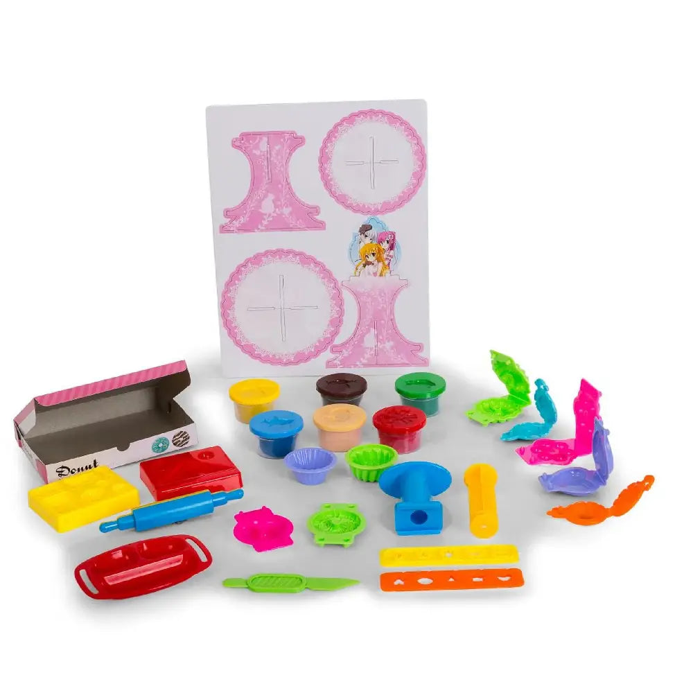 Play Baby Toys DIY Super Soft Clay Collection, Fast Food Series - Cupcake And Doughnut Set - So Yummy And Sweet PB-728E-2 thumbnail