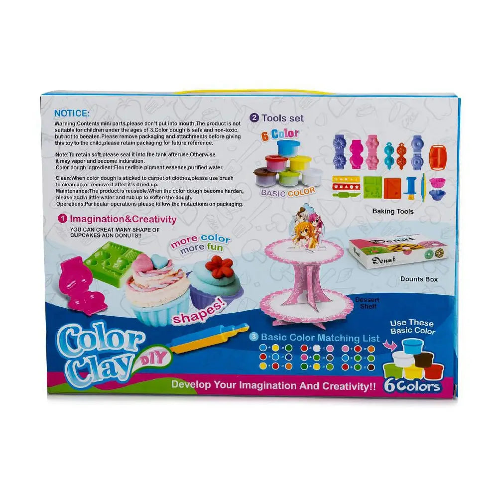 Play Baby Toys DIY Super Soft Clay Collection, Fast Food Series - Cupcake And Doughnut Set - So Yummy And Sweet PB-728E-2 thumbnail