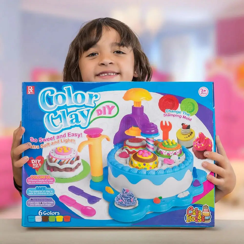 Play Doh Style DIY Super Soft Clay Chef Deluxe Series Cake House Play Dough PB-729A-2 thumbnail