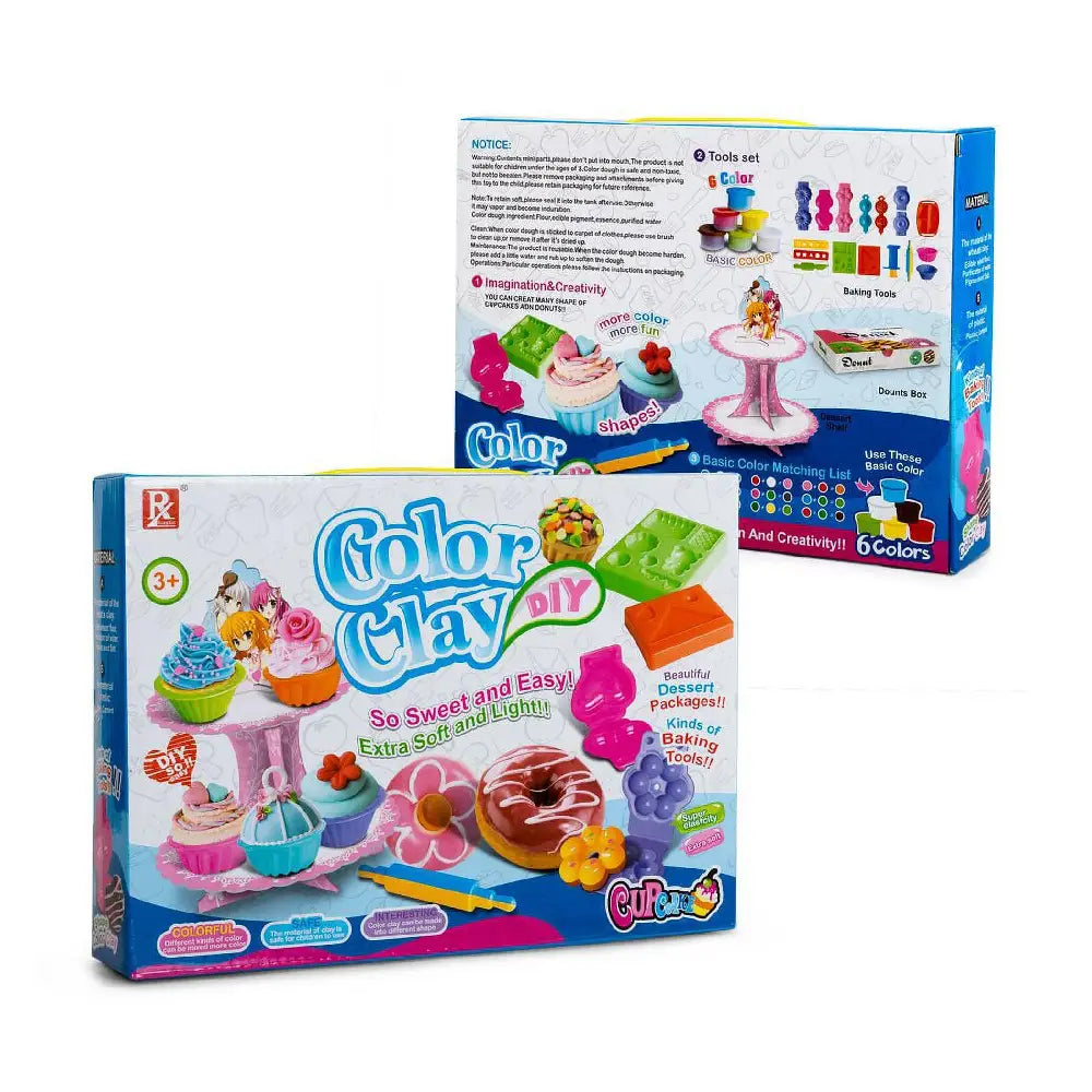Play Baby Toys DIY Super Soft Clay Collection, Fast Food Series - Cupcake And Doughnut Set - So Yummy And Sweet PB-728E-2