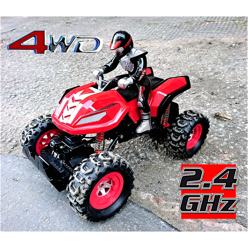 Remote Off Road Quad Bike ATV 4WD Rally Car 1:12 Scale Channel RC 2.4 GHz Radio. Unleash your inner adventurer with the Remote Off-Road Quad Bike ATV 4WD Rally Car!  BD-JH999-67A thumbnail