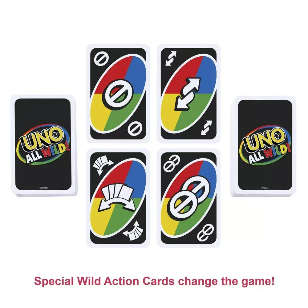 UNO All Wild, UNO Show ‘em No Mercy, UNO Dare Adults Only 3 Card Game Bundle JFH15 thumbnail