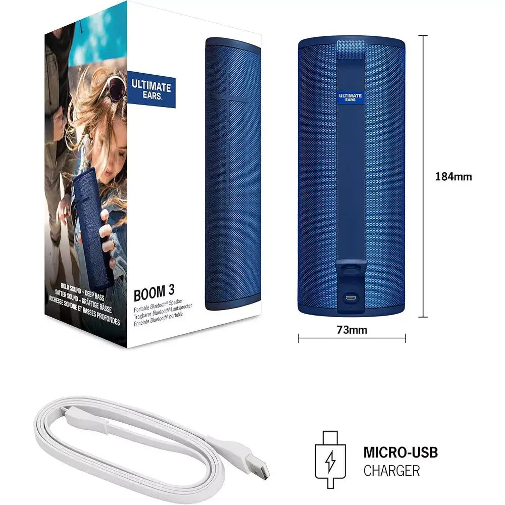 Ultimate Ears Boom 3 Wireless Speaker - Lagoon Blue 984-001350 thumbnail