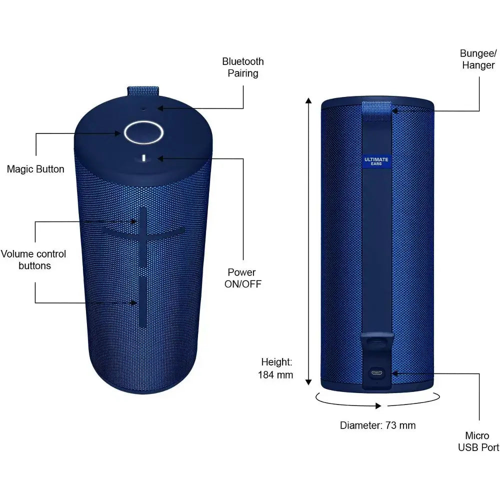 Ultimate Ears Boom 3 Wireless Speaker - Lagoon Blue 984-001350 thumbnail