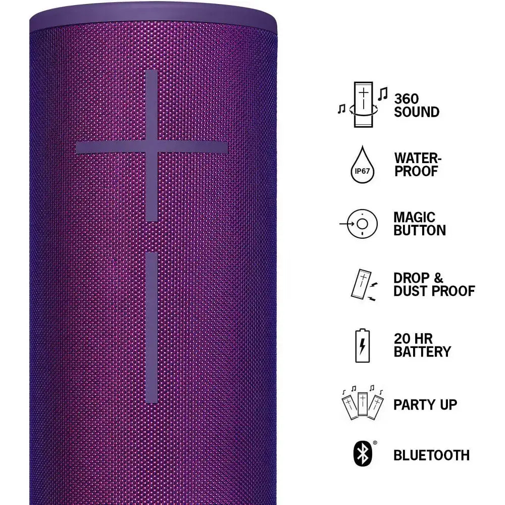 Logitech MEGABOOM 3 Wireless Bluetooth Speaker - Purple 984-001393 thumbnail