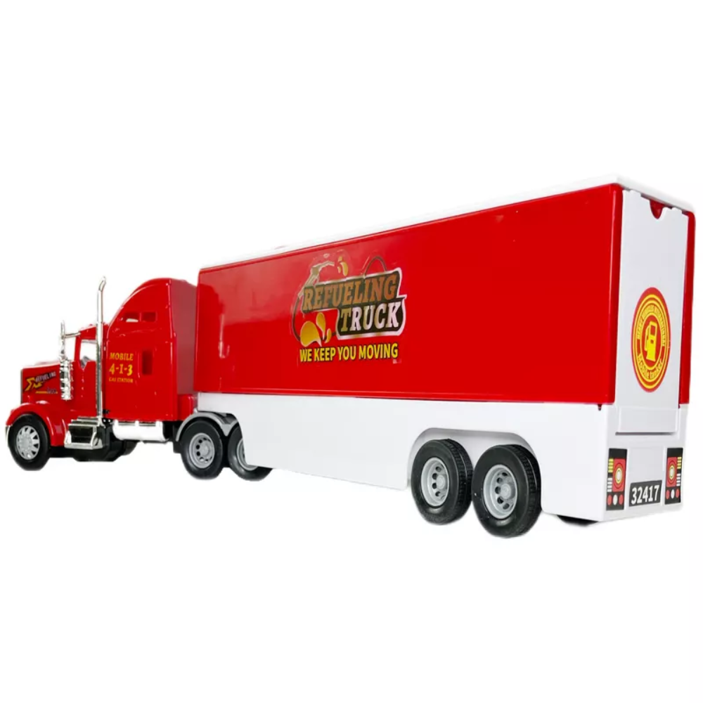 Big Daddy - Pop_Open Playset Gas Station Big Rig Semi Toy Truck & Mini Race Play Cars. Uncover the innovative pop-open design of the Big Daddy Big Rig Semi Toy Truck. BD-32417 thumbnail