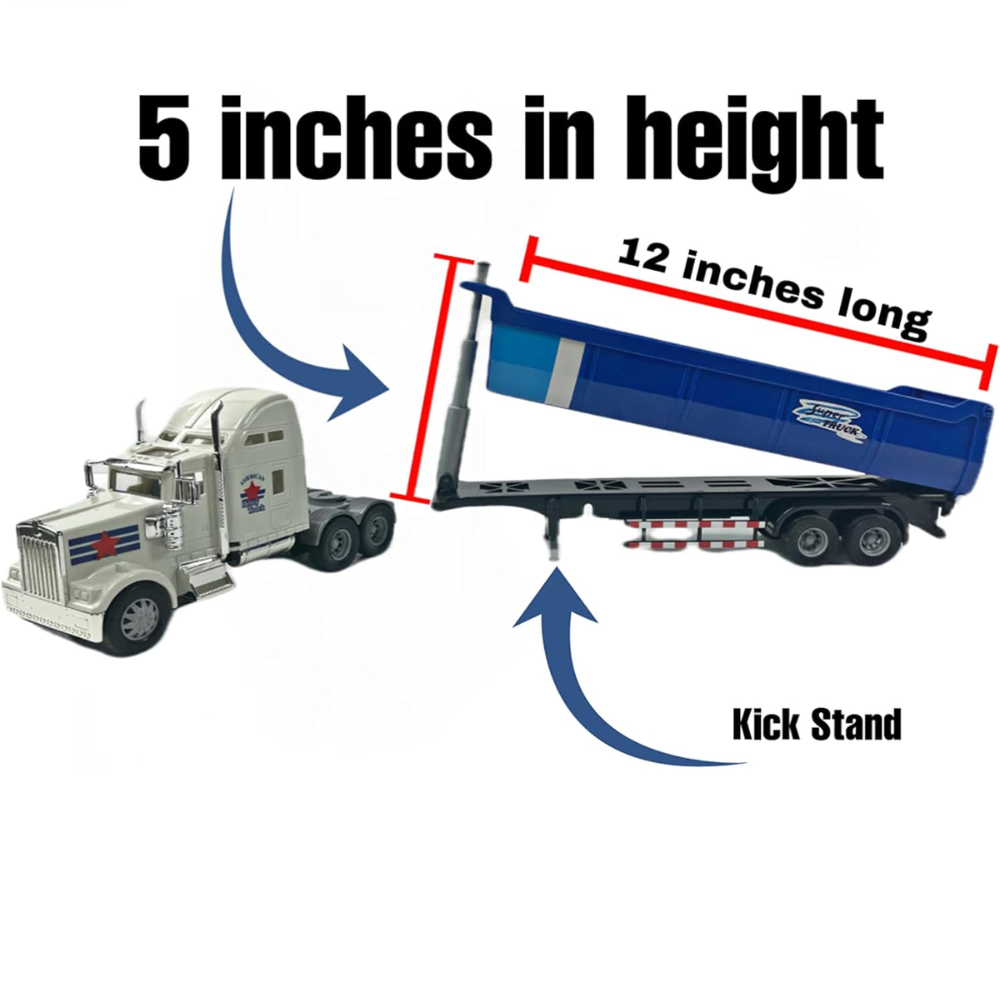 Big Daddy Big Rig Heavy Duty Tractor Trailer Transport Series Dump Truck Tractor Trailer Long Haul Dump Truck. The Big Daddy Heavy Duty Tractor Trailer Toy Dump Truck is an ideal toy for children who love trucks and imaginative play. BD-32411 thumbnail