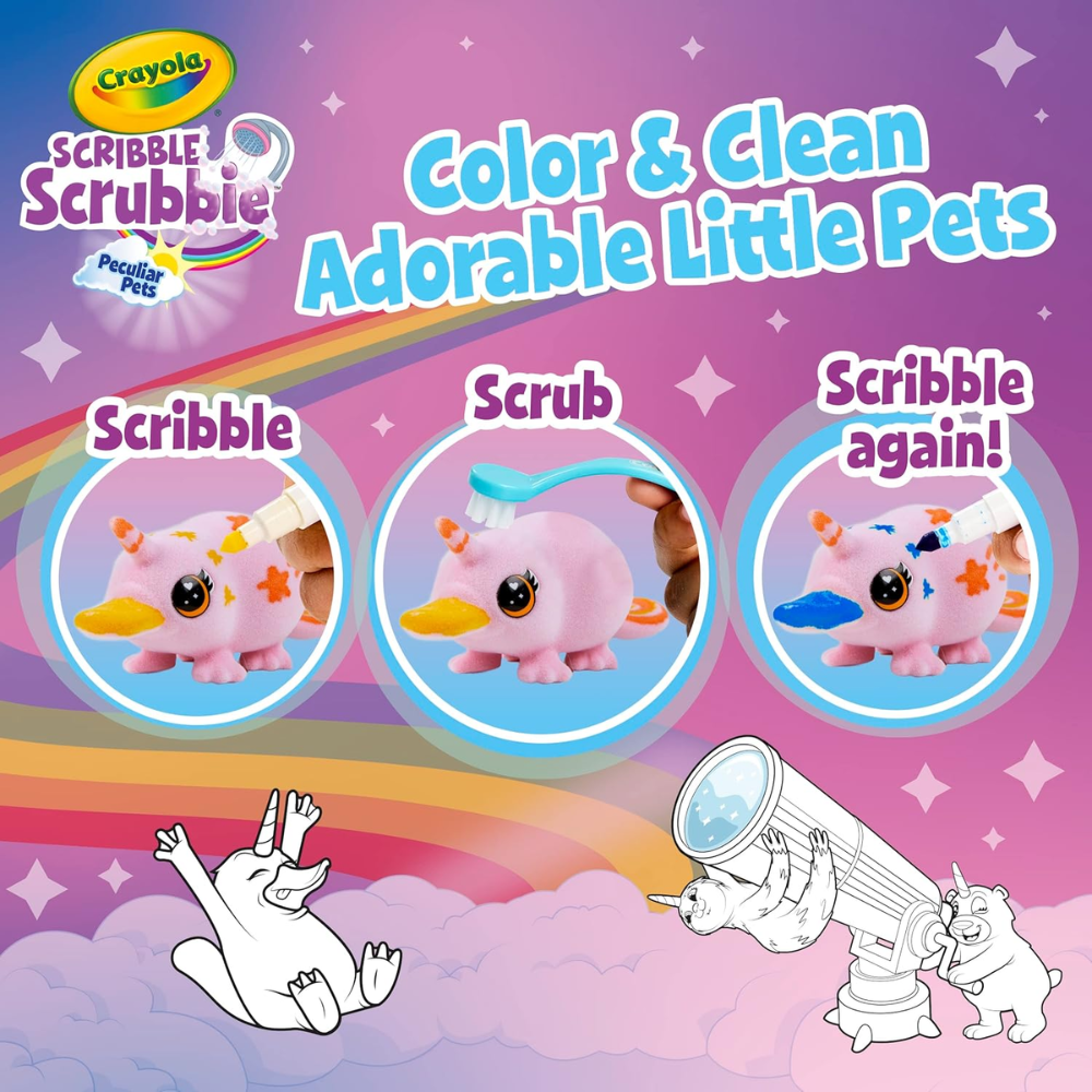 Crayola Scribble Scrubbie Peculiar Pets Rainbow Tub Set 74-7443 thumbnail