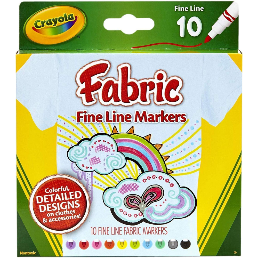 Crayola Fabric Marker Set Fine Line Markers 58-8626 thumbnail