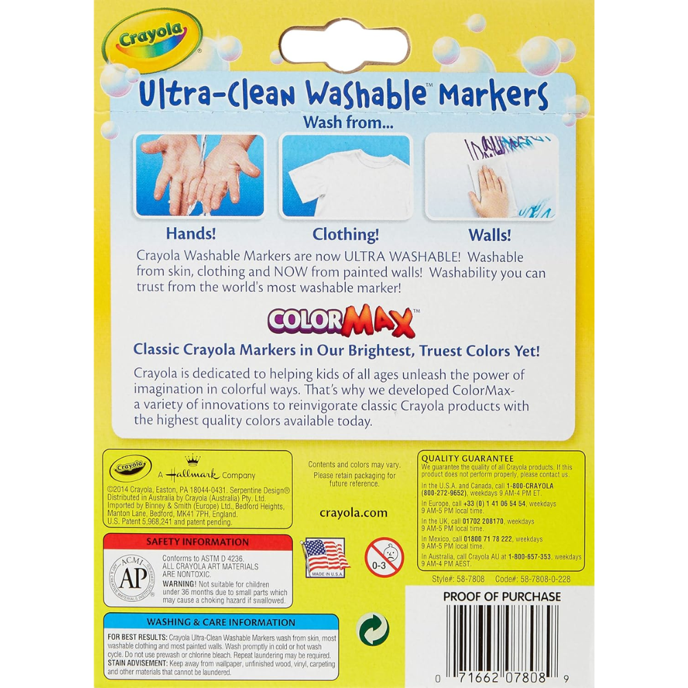 Crayola Classic Colors Broad Line Washable Markers 8 Count 58-7808 thumbnail