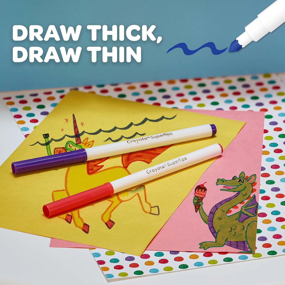 CRAYOLA Super Tips Washable Markers 80 Count Includes Scented Markers. Ignite your child's imagination with&nbsp;Crayola SuperTips Washable Markers, the ultimate art supplies for kids who love to color and create.58-5880 thumbnail
