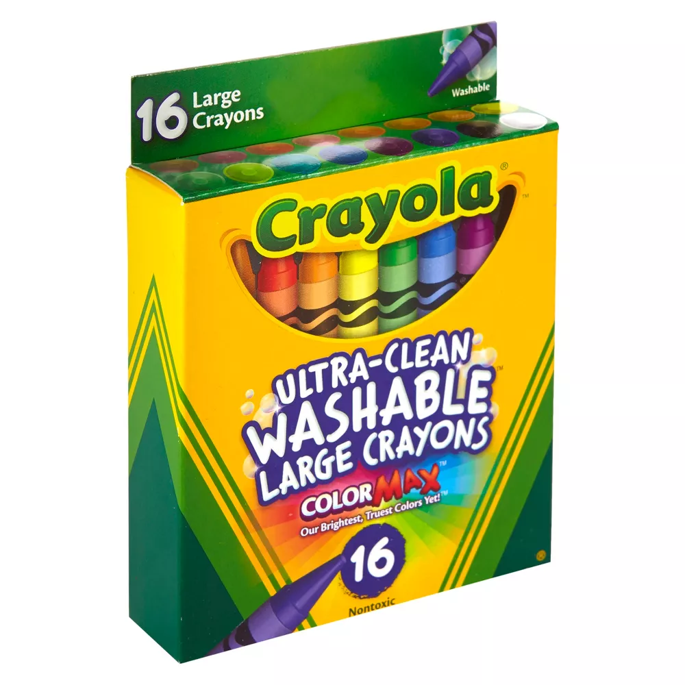 Crayola UltraClean Crayons Large Washable 16ct 52-3281 thumbnail