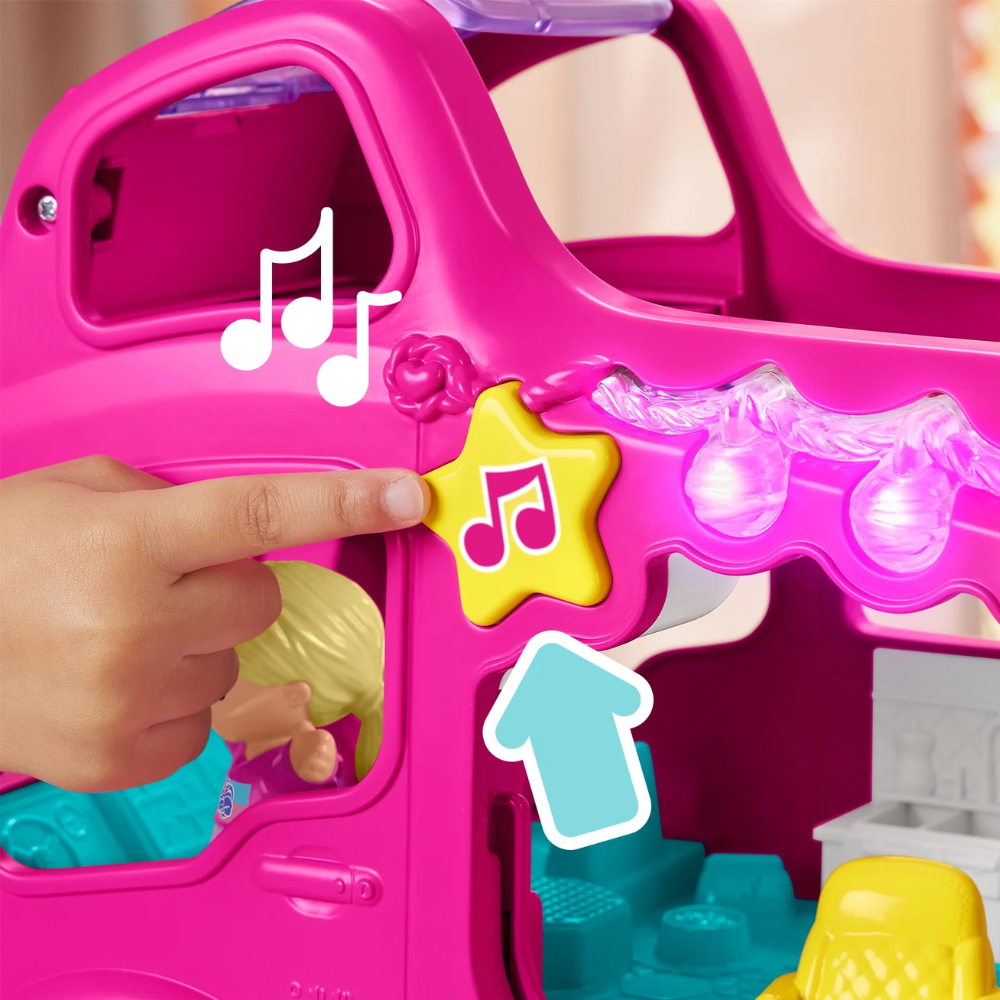 Fisher-Price Little People Toddler Toy Barbie Little Dreamcamper RV Playset. Young Barbie enthusiasts can set off on exciting adventures with the delightful Barbie Little Dreamcamper by Little People.  HWB31 thumbnail