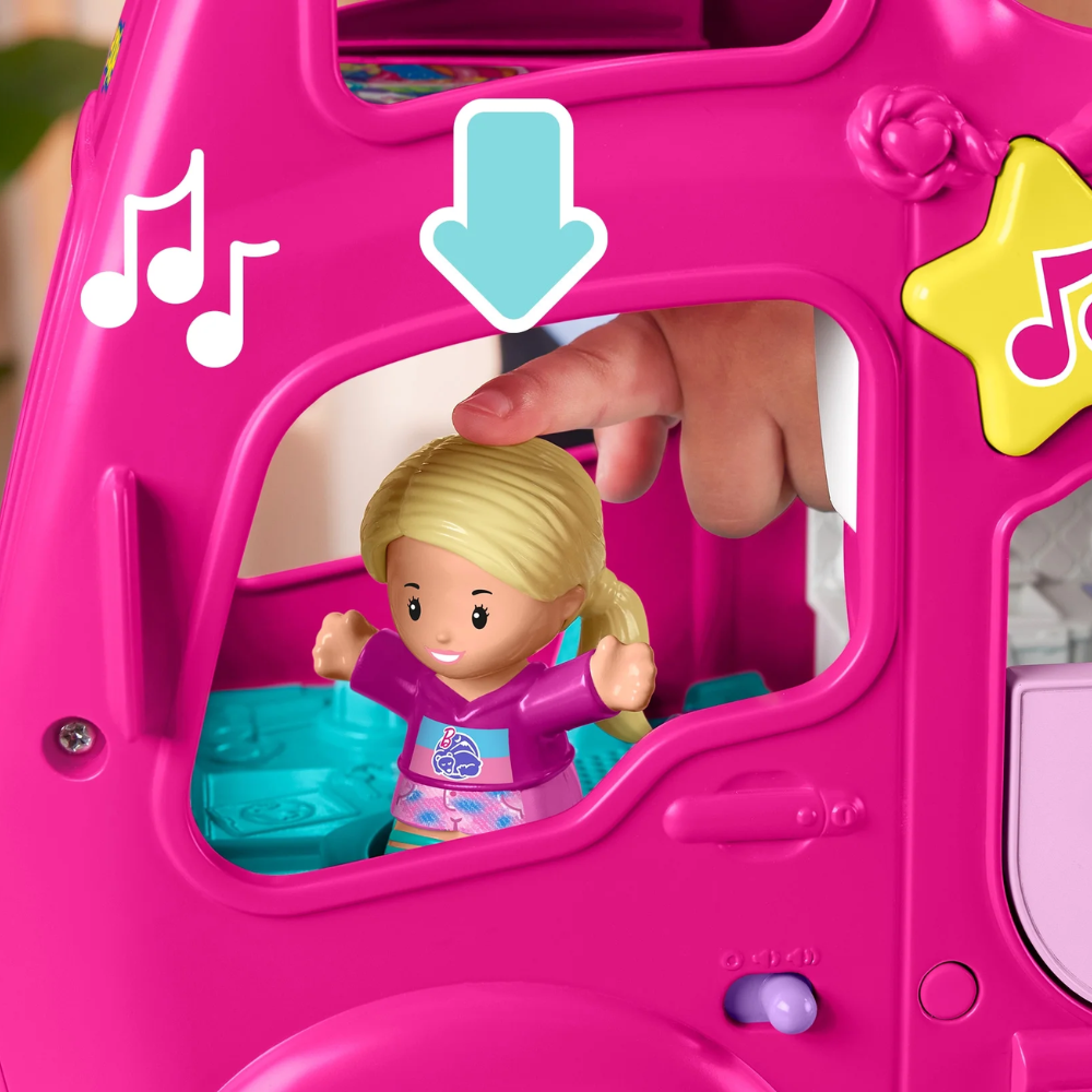Fisher-Price Little People Toddler Toy Barbie Little Dreamcamper RV Playset. Young Barbie enthusiasts can set off on exciting adventures with the delightful Barbie Little Dreamcamper by Little People.  HWB31 thumbnail