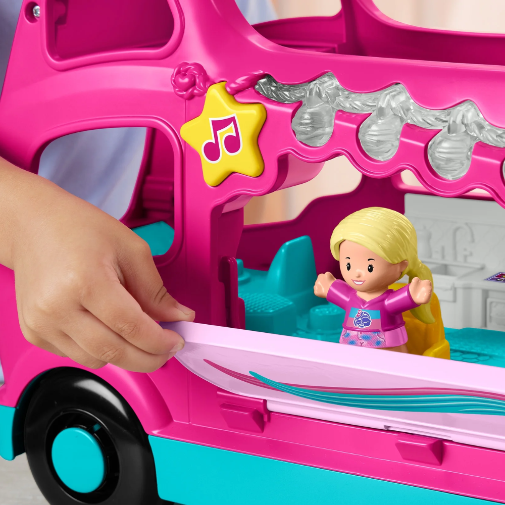 Fisher-Price Little People Toddler Toy Barbie Little Dreamcamper RV Playset. Young Barbie enthusiasts can set off on exciting adventures with the delightful Barbie Little Dreamcamper by Little People.  HWB31 thumbnail