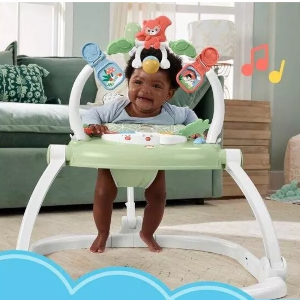 Fisher-Price Spacesaver Jumperoo Baby Bouncer Activity Center With Lights & Sounds Puppy Perfection. Get your baby’s gross motor skills moving with the Fisher-Price Puppy Perfection SpaceSaver Jumperoo! HNX64 thumbnail