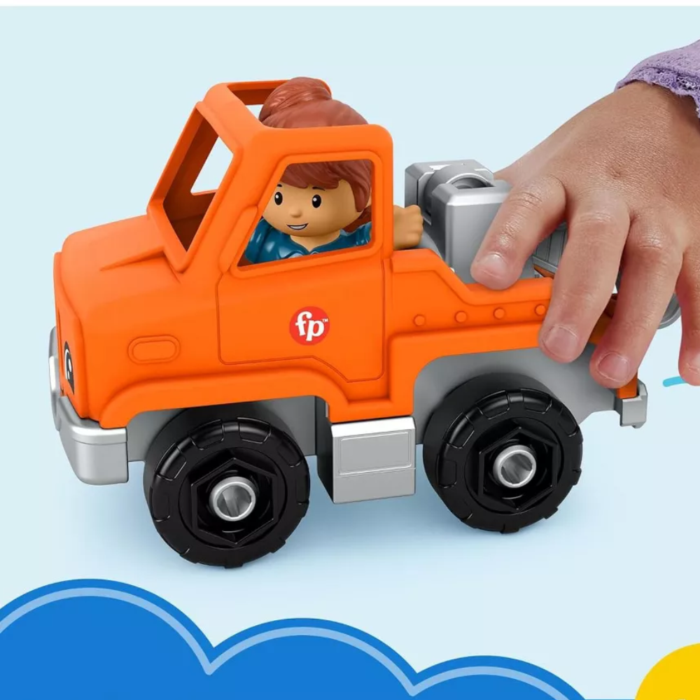 Fisher-Price Little People Toddler Toy Help and Go Tow Truck and Figure. The tow truck encourages toddlers to engage in active play, helping them build motor skills and explore imaginative scenarios centered around helping others and transportation. HNJ29 thumbnail