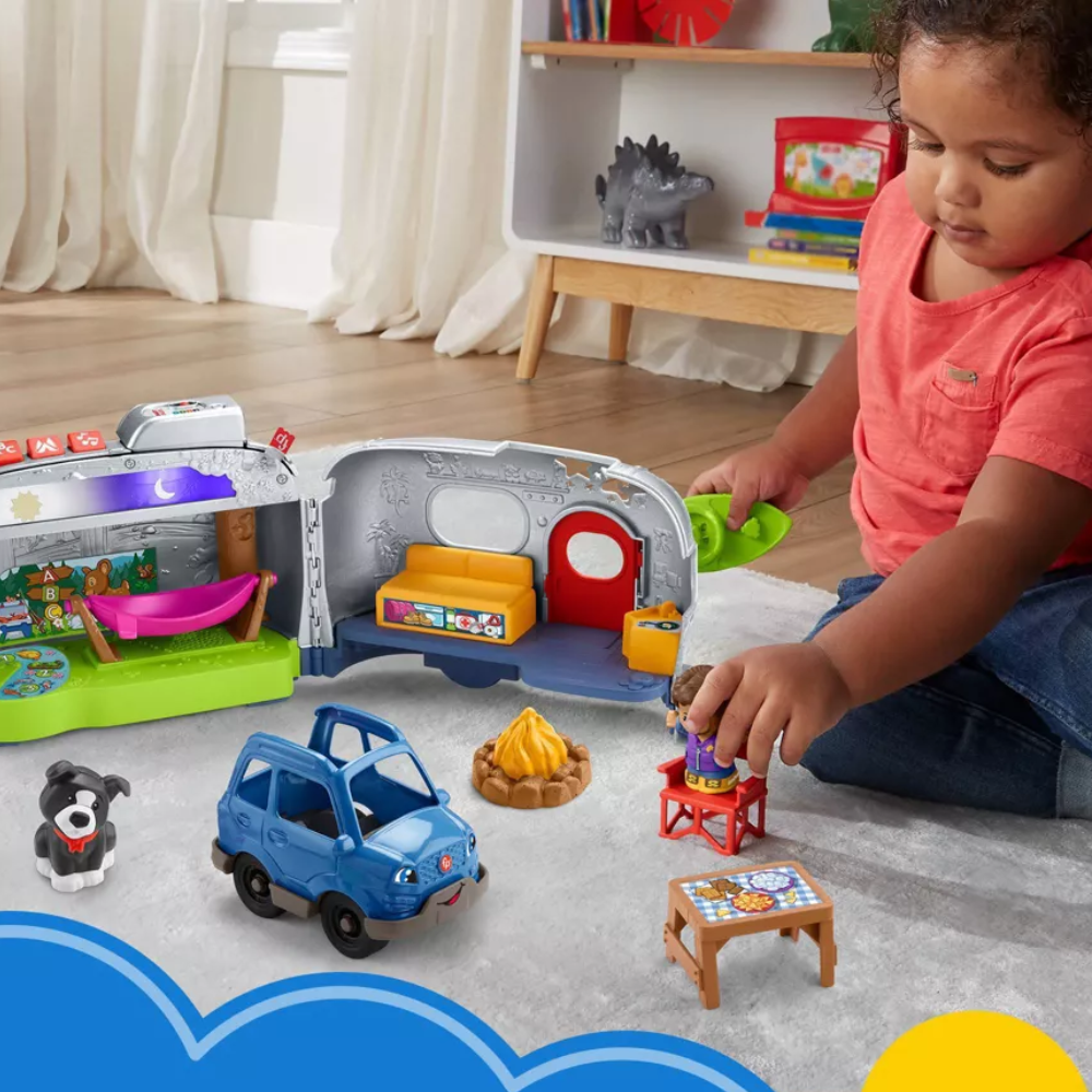 Fisher-Price Little People Light-Up Learning Camper Electronic Toy RV. Embark on a fun outdoor adventure and spark imaginative, educational play with the Little People Light-Up Learning Camper! HKB79 thumbnail
