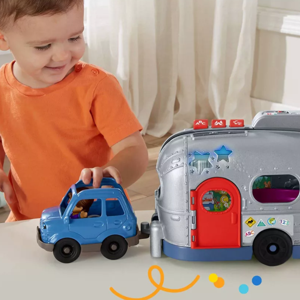 Fisher-Price Little People Light-Up Learning Camper Electronic Toy RV. Embark on a fun outdoor adventure and spark imaginative, educational play with the Little People Light-Up Learning Camper! HKB79 thumbnail