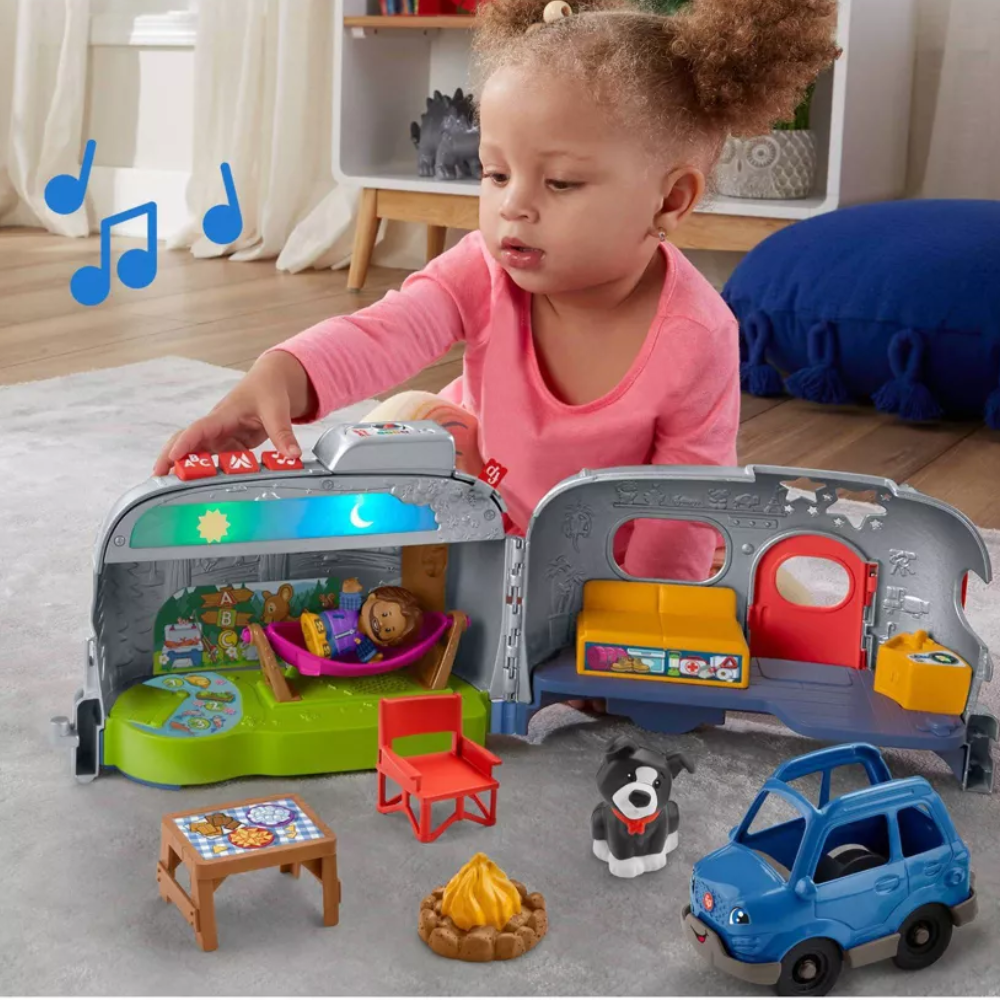 Fisher-Price Little People Light-Up Learning Camper Electronic Toy RV. Embark on a fun outdoor adventure and spark imaginative, educational play with the Little People Light-Up Learning Camper! HKB79 thumbnail