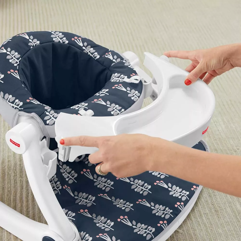Fisher-Price Sit-Me-Up Floor Seat with Snack Tray, Navy Garden thumbnail