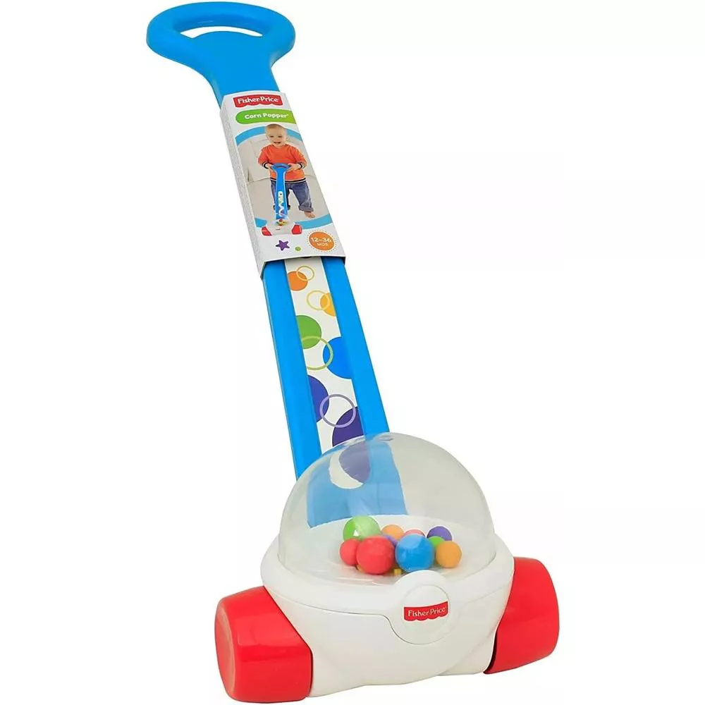 Fisher-Price Classic Corn Popper Walk & Push Toy Blue CMY-10 thumbnail