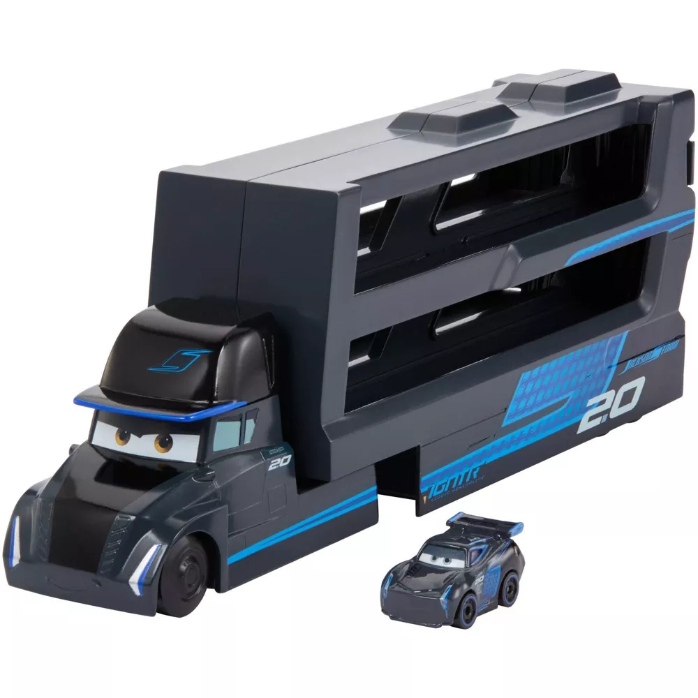 BLACK Disney Pixar Cars Minis Transporter with Vehicle GNW35 thumbnail