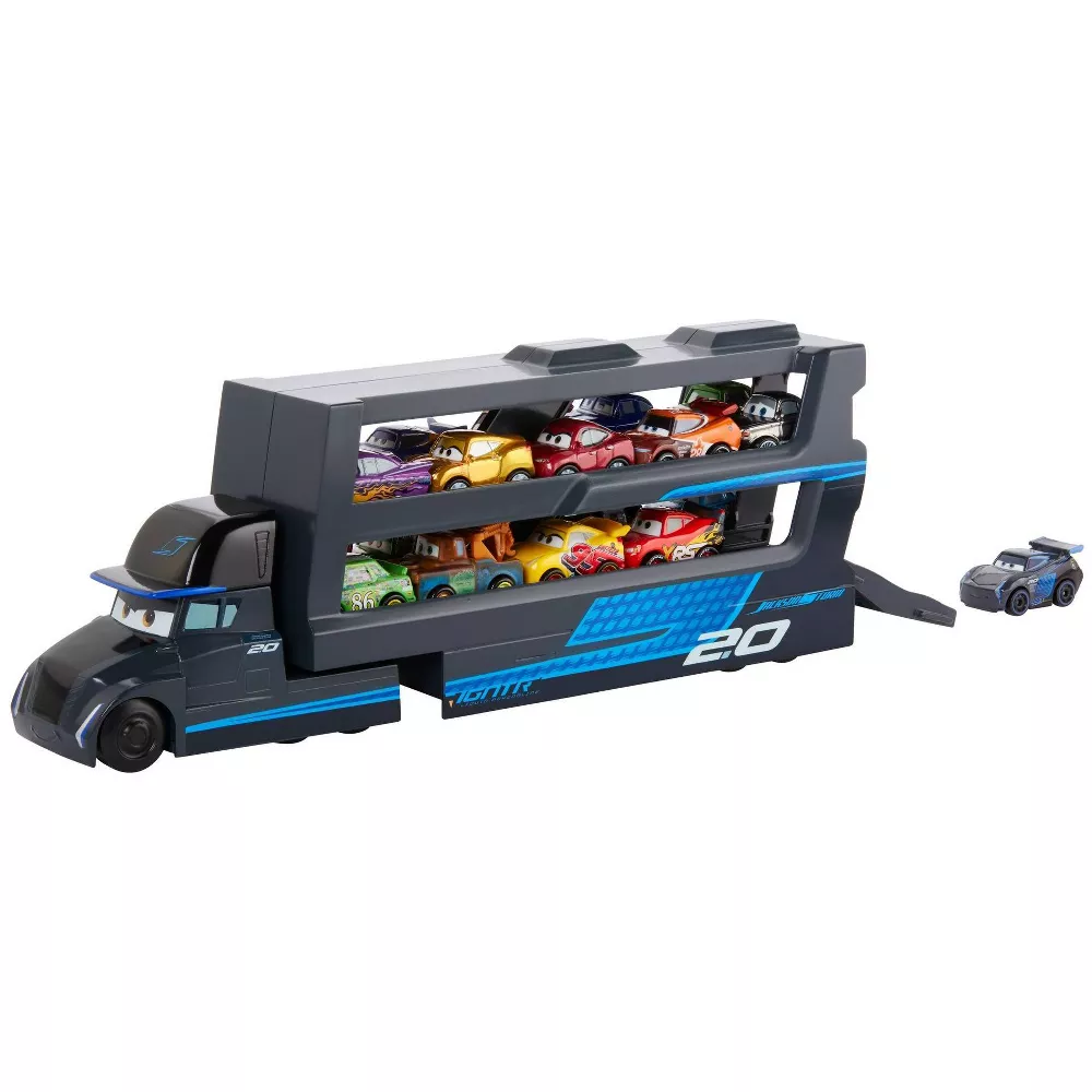 BLACK Disney Pixar Cars Minis Transporter with Vehicle GNW35 thumbnail