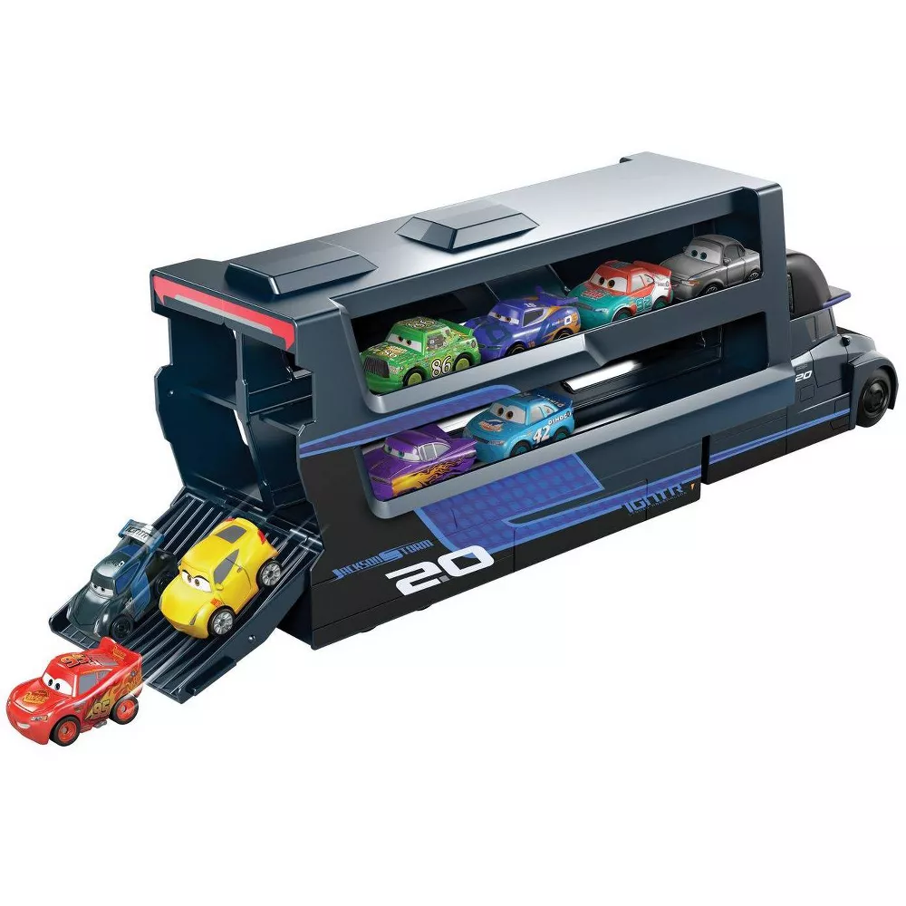 BLACK Disney Pixar Cars Minis Transporter with Vehicle GNW35 thumbnail