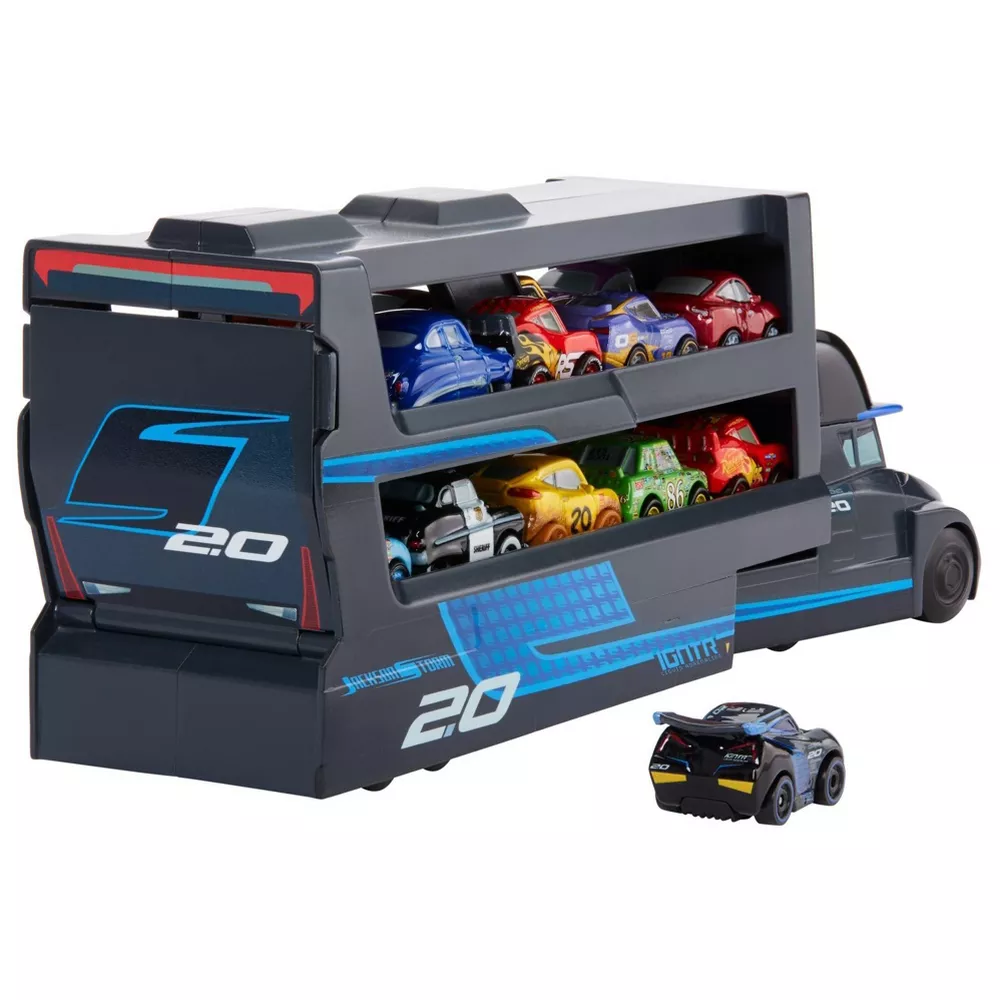 BLACK Disney Pixar Cars Minis Transporter with Vehicle GNW35 thumbnail