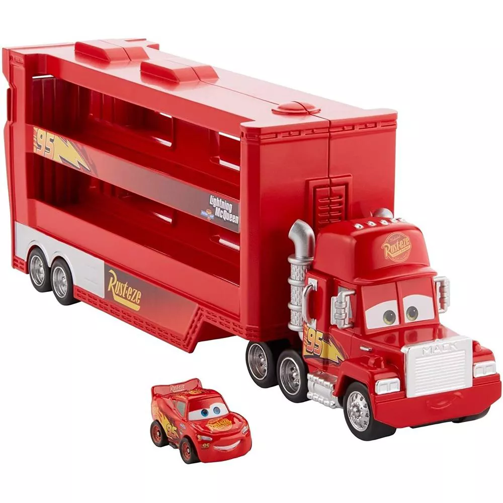 RED Disney Pixar Cars Minis Transporter with Vehicle GNW34 thumbnail