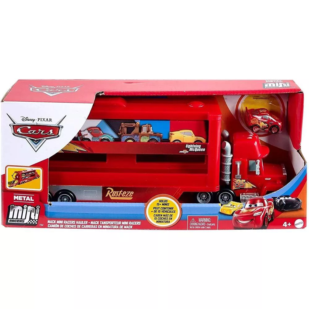 RED Disney Pixar Cars Minis Transporter with Vehicle GNW34 thumbnail