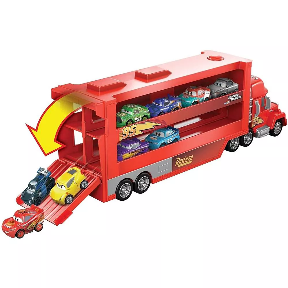 RED Disney Pixar Cars Minis Transporter with Vehicle GNW34 thumbnail