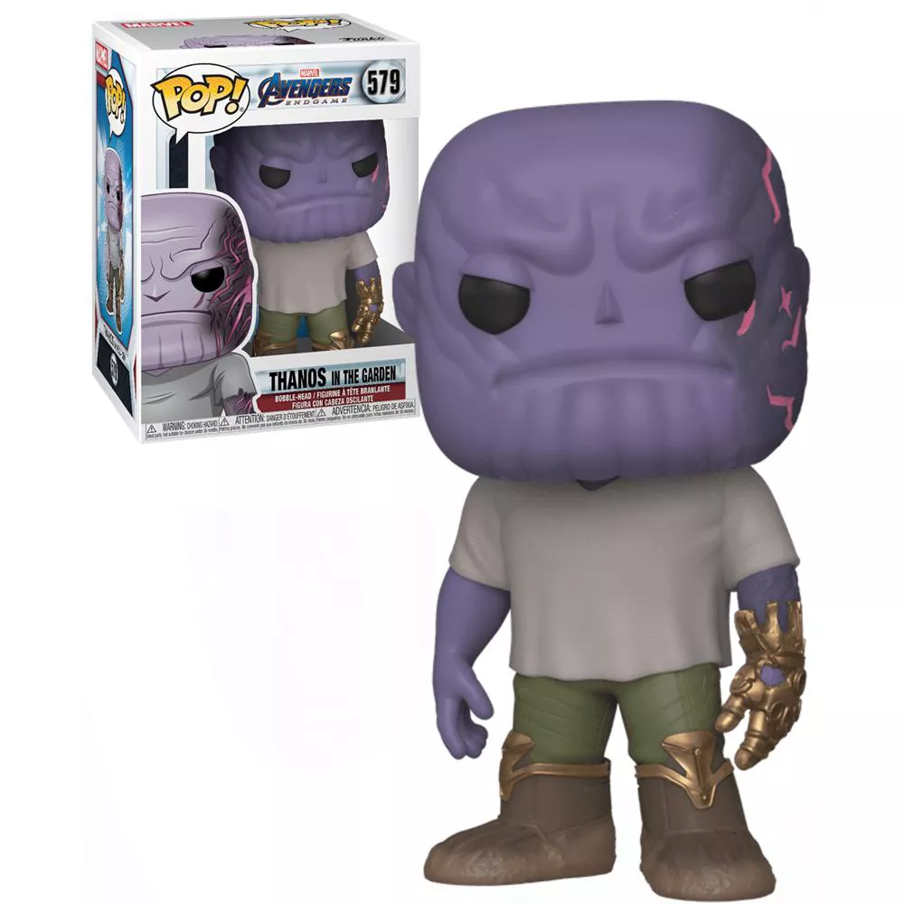Funko Pop! Marvel: Avengers Endgame - Casual Thanos with Gauntlet. Thanos wears the Infinity Gauntlet on his left hand for a strategic reason—he is naturally right-handed. F-45141 thumbnail
