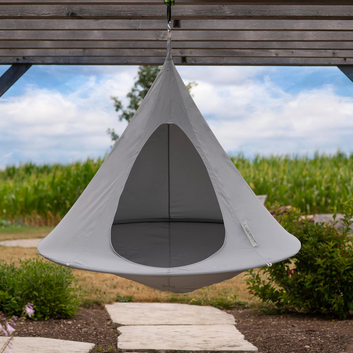Vivere Double Cacoon with Hanging Kit – Outdoor/Indoor Hanging Pod Chair for Relaxation thumbnail