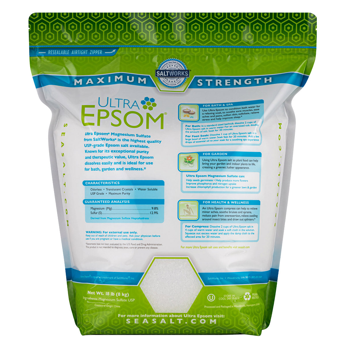 Ultra Epsom Unscented Bath Salt, 18 Pound Bag thumbnail
