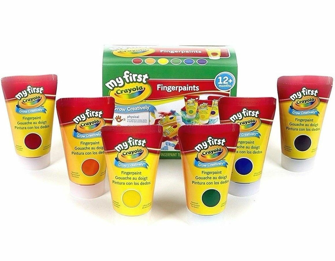 Crayola Washable Fingerpaint 6 Count Easy Squeeze Tubes 81-1429 thumbnail