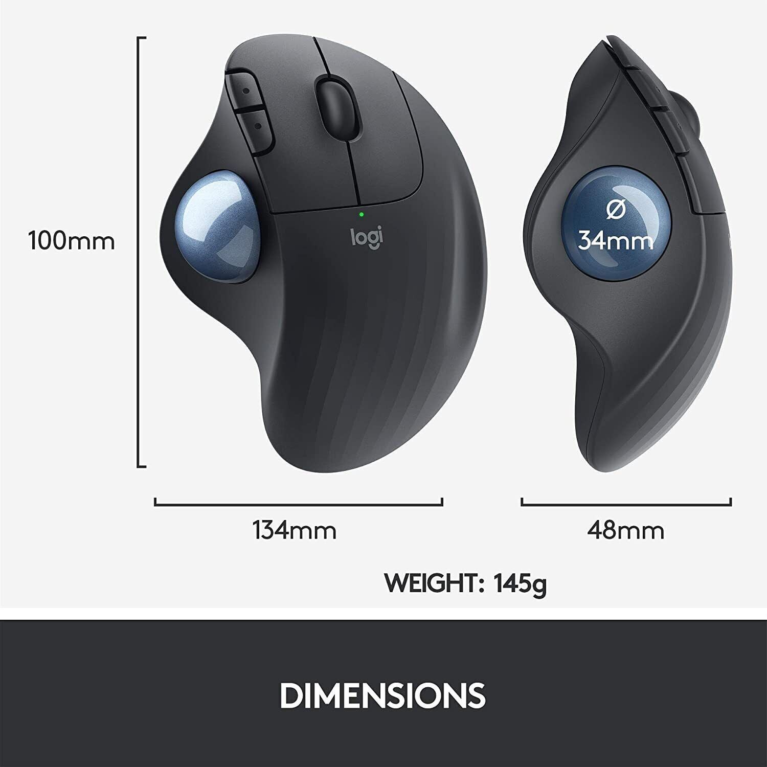 Logitech Wireless Trackball Mouse Ergonomic M575 thumbnail
