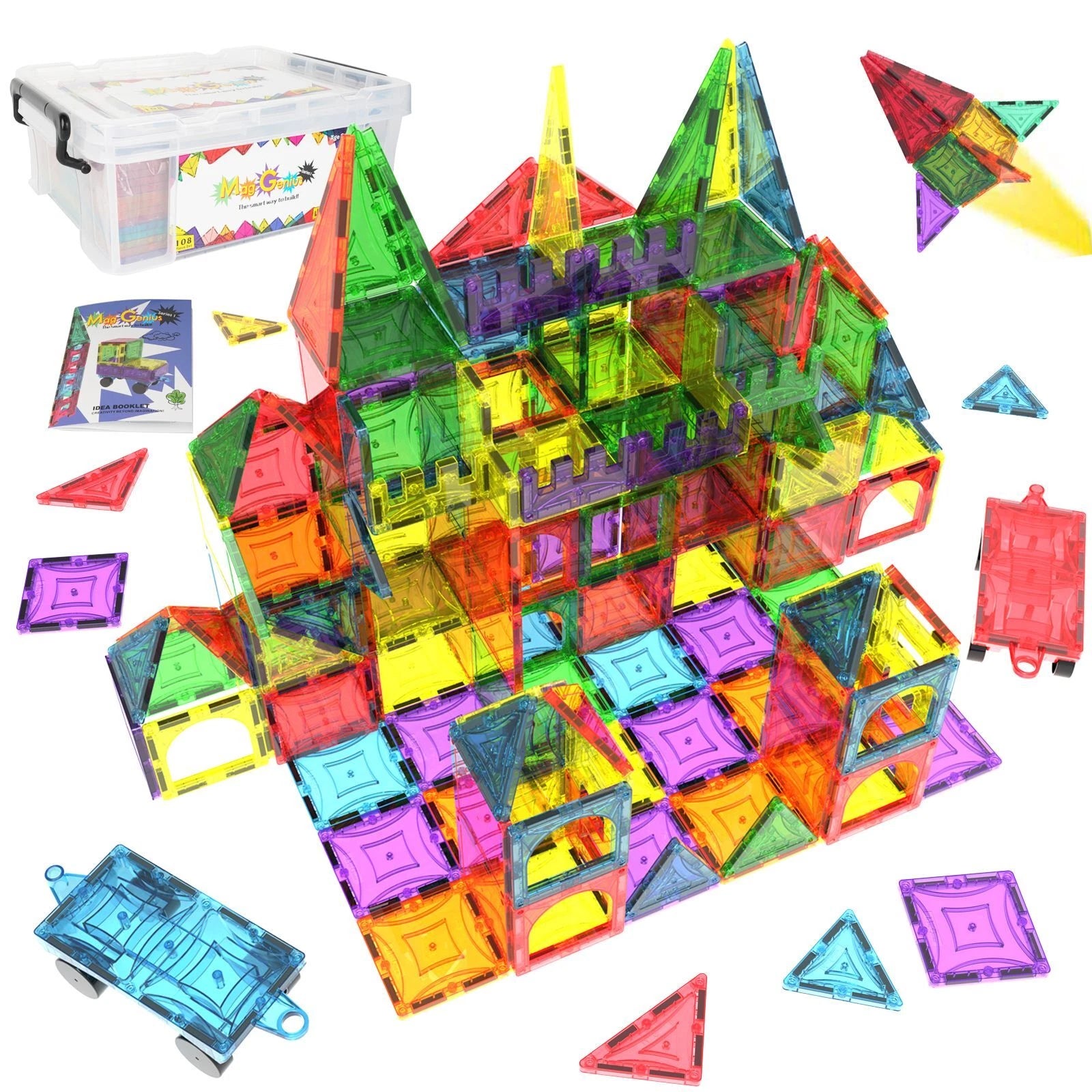 Magnetic Building Block Tiles 108pc thumbnail