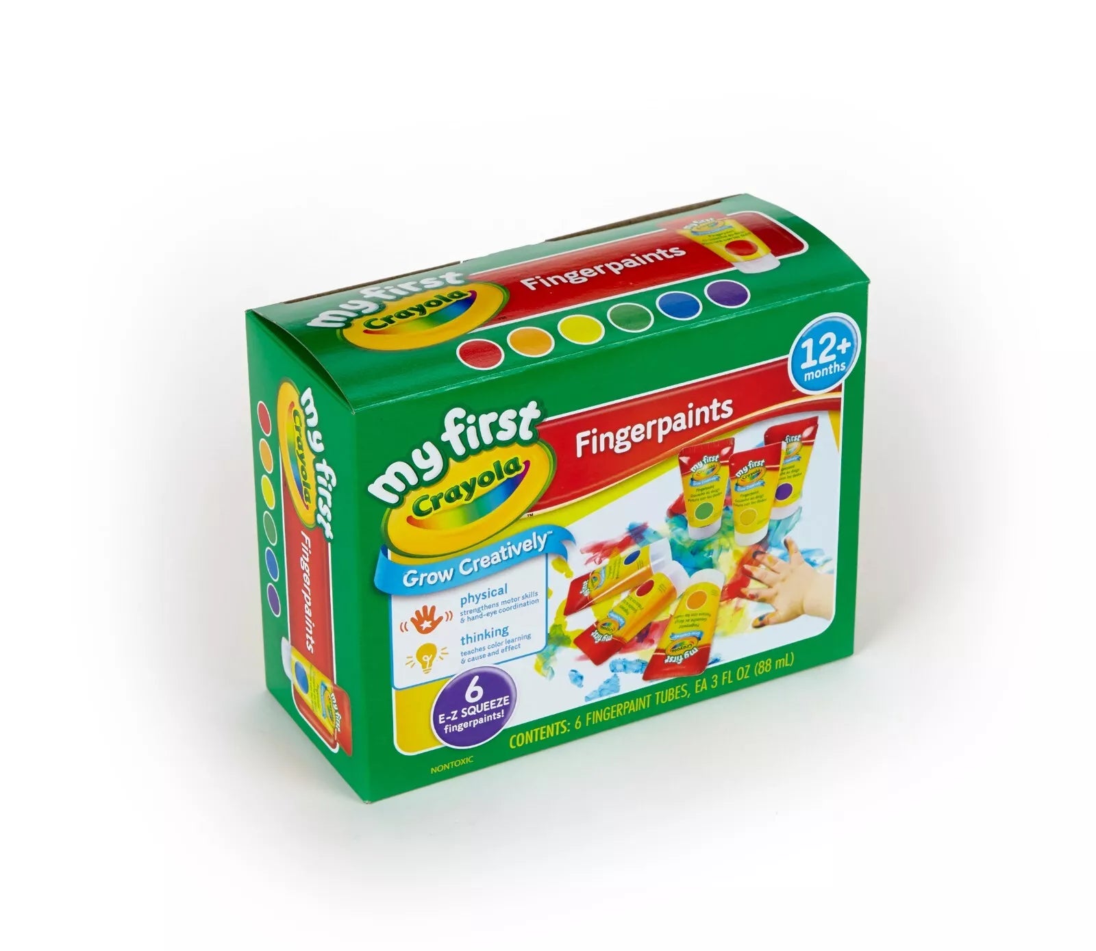 Crayola Washable Fingerpaint 6 Count Easy Squeeze Tubes 81-1429 thumbnail