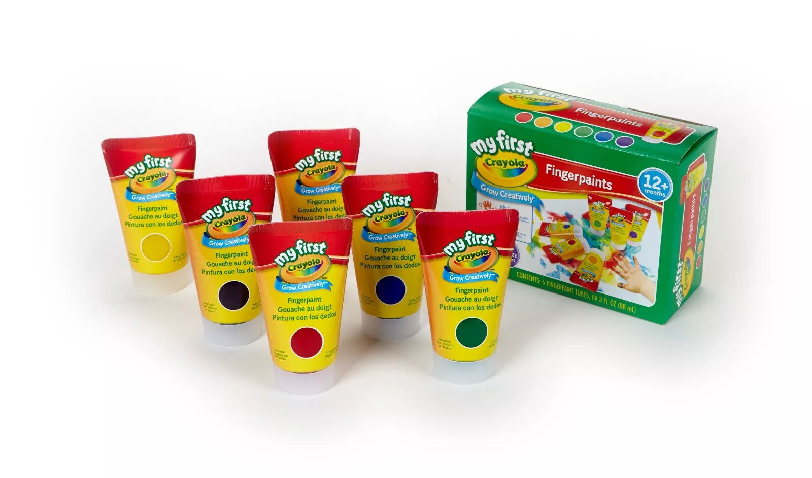 Crayola Washable Fingerpaint 6 Count Easy Squeeze Tubes 81-1429 thumbnail