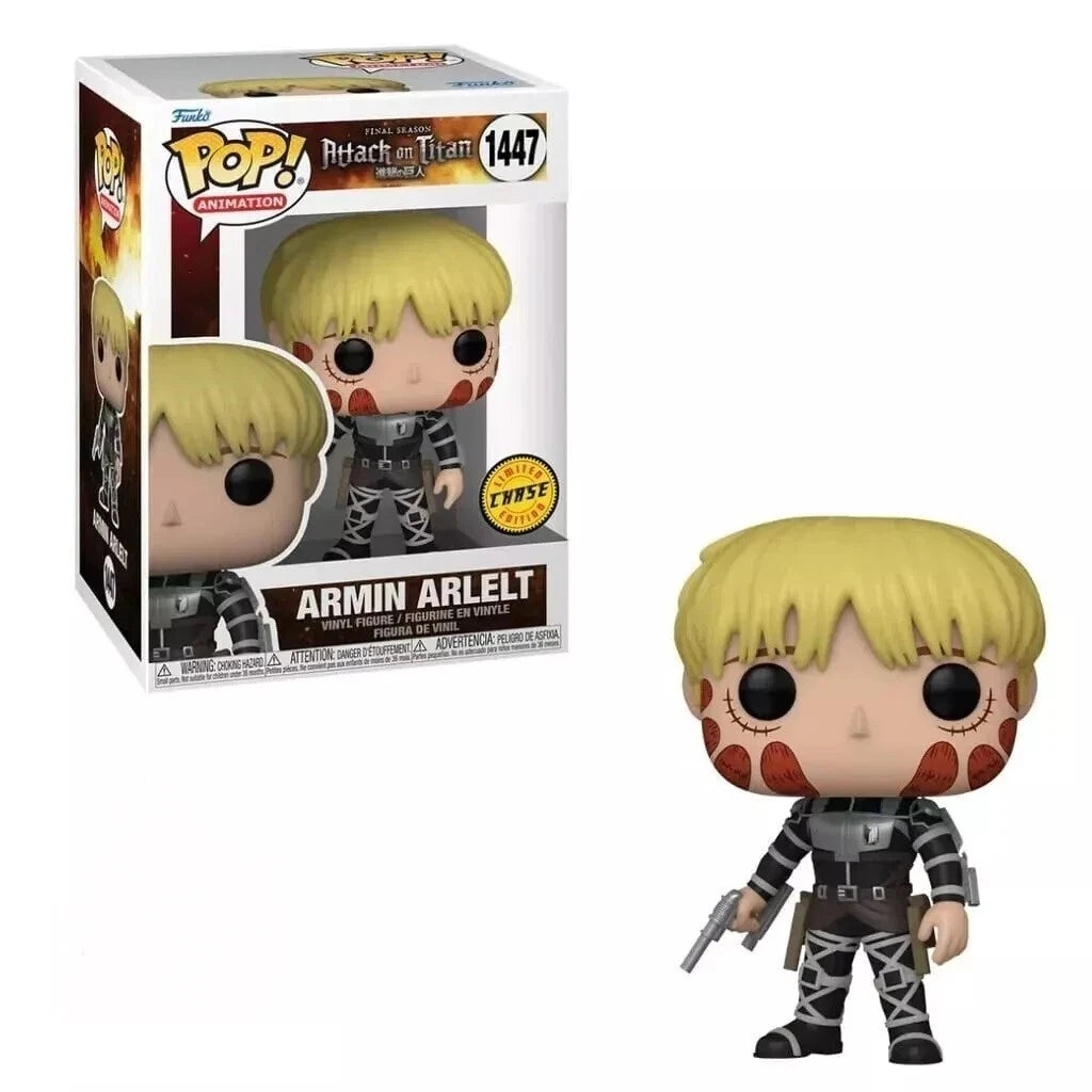 Funko Pop! CHASE  Animation: Attack on Titan - Armin Arlelt. Join the fight to liberate humanity from the Titans alongside Eren’s loyal friend and brilliant tactician. F-CHASE-67928 thumbnail