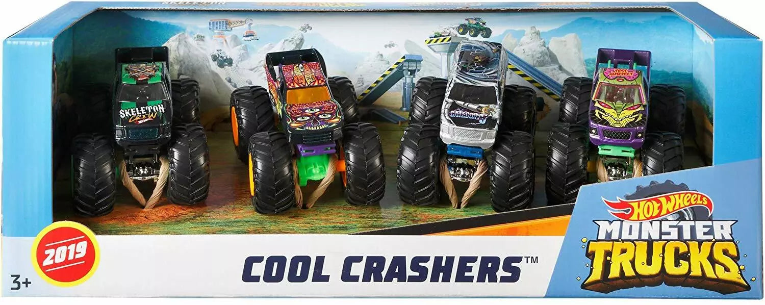 Hot Wheels Monster Trucks Set of 4 1:64 Scale Toy Trucks HLT73 thumbnail