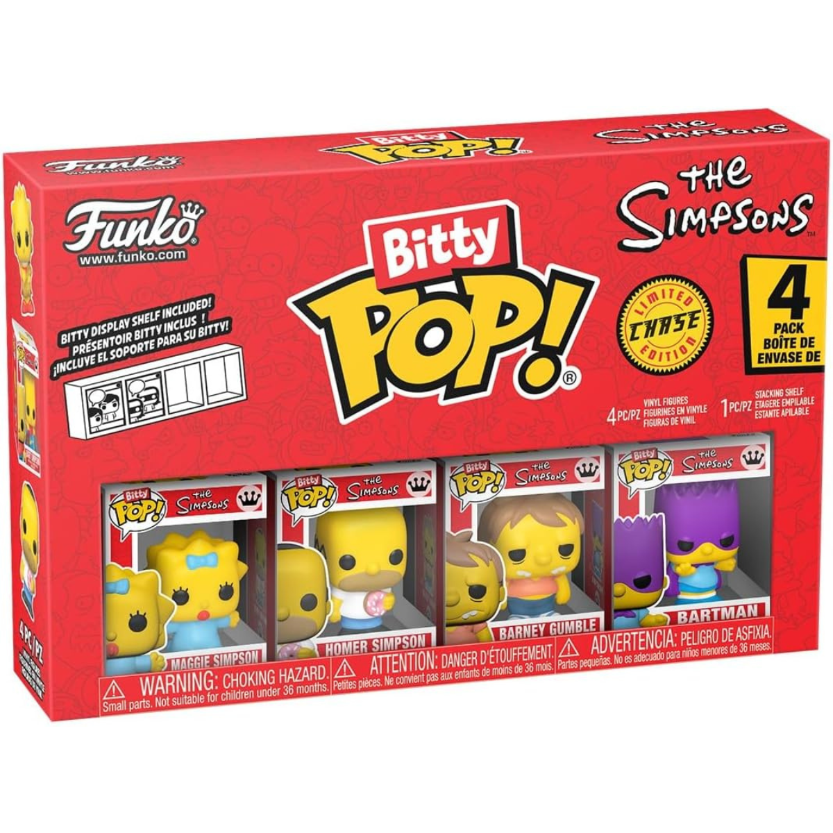 Funko Pop! Bitty: The Simpsons – Maggie Simpson, Homer Simpson, Barney Gumble, and a Surprise Mystery Mini Figure